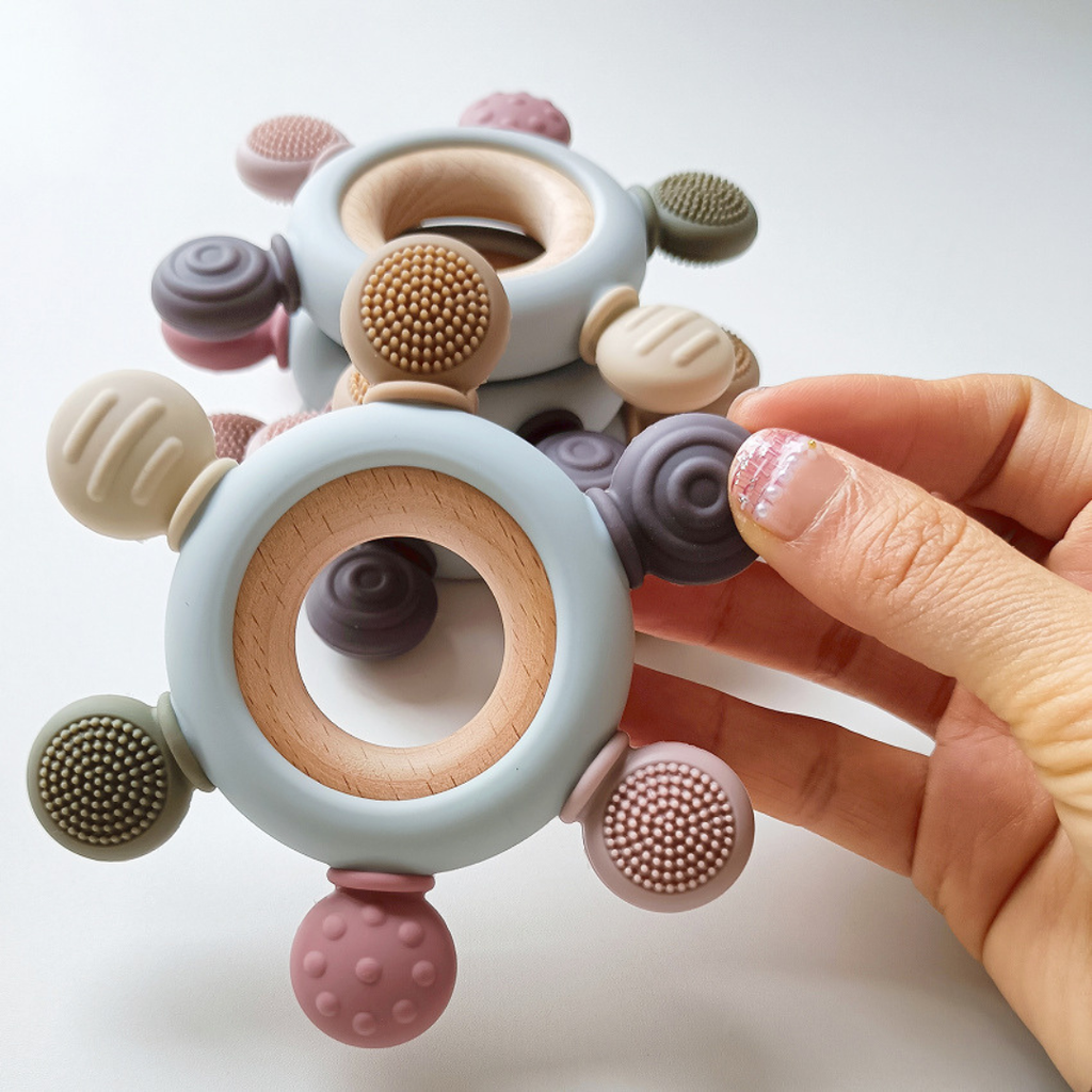 Babysilikonbitring med träring – BPA Free