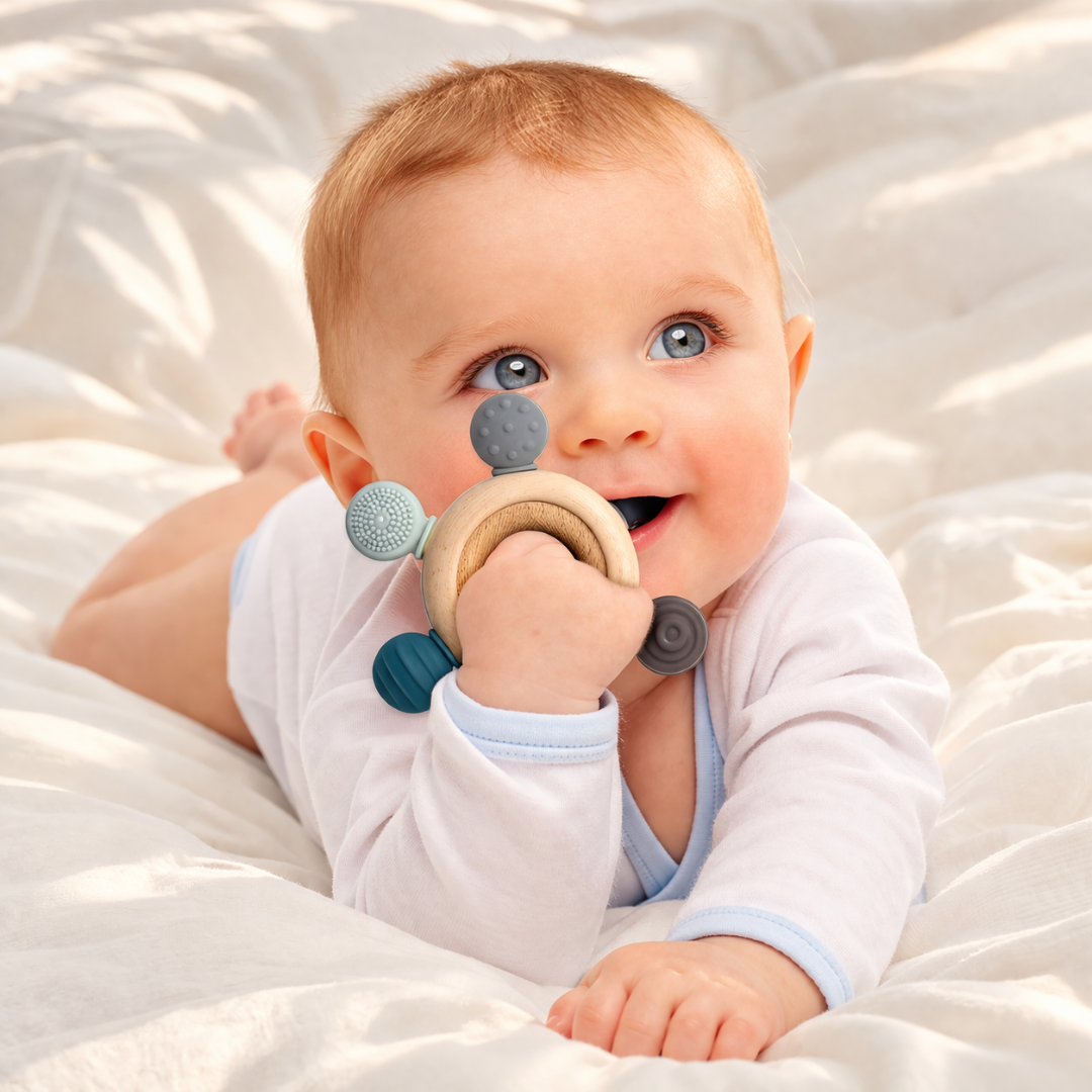 Babysilikonbitring med träring – BPA Free