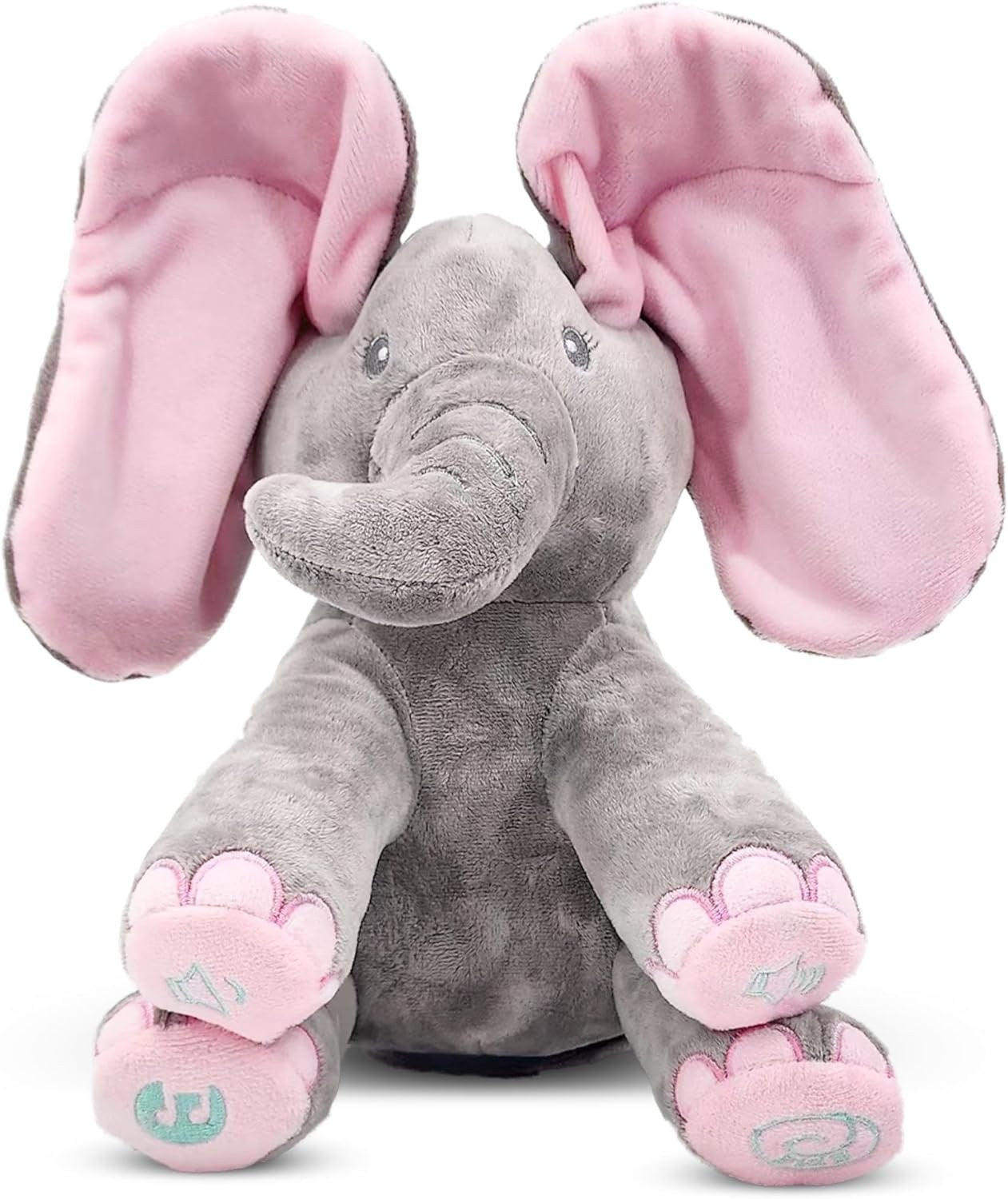 Sjungande elefant i rosa – interaktiv peek-a-boo babyleksak